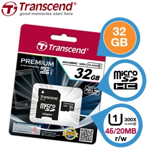 iBood - Transcend Premium 32GB MicroSD Class 10/UHS-1 met SD adapter