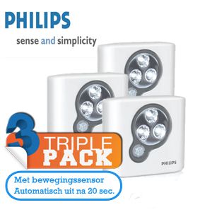 iBood - Triplepack Philips SpotOn lampjes met bewegingsdetector iBood - Triplepack Philips SpotOn lampjes met bewegingsdetector