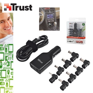 iBood - Trust Micro 90W universele notebook/ultrabook power adapter voor in de auto iBood - Trust Micro 90W universele notebook/ultrabook power adapter voor in de auto