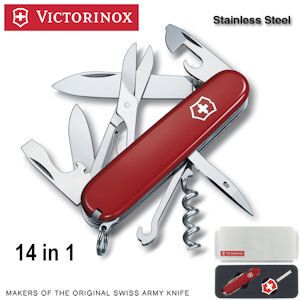 iBood - Victorinox Original Swiss Army Zakmes Climber 14 functies met Microlight LED-lampje in metalen giftbox