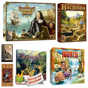 iBood - Vierdelig Bordspellenpakket met Hacienda, Iguazu, De Gouden Eeuw en De Bruggen Van Shangrila iBood - Vierdelig Bordspellenpakket met Hacienda, Iguazu, De Gouden Eeuw en De Bruggen Van Shangrila