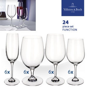iBood - Villeroy & Boch 24 delige set kristalglazen; rodewijnglazen, wittewijnglazen, waterglazen en champagneglazen iBood - Villeroy & Boch 24 delige set kristalglazen; rodewijnglazen, wittewijnglazen, waterglazen en champagneglazen