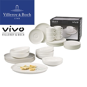 iBood - Villeroy & Boch; Vivo Just U 12-delige luxe tafel- en 18-delige luxe koffieset