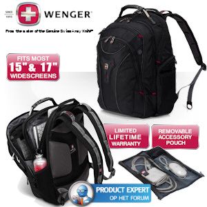 iBood - Wenger® CARBON notebook Rugzak met speciaal ontworpen vak voor 15 & 17 inch notebooks!