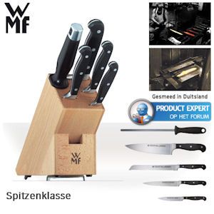 iBood - WMF 6 delig Messenblok Spitzenklasse met Gesmede Messen en Aanzetstaal: Steviger, Harder, Scherper! iBood - WMF 6 delig Messenblok Spitzenklasse met Gesmede Messen en Aanzetstaal: Steviger, Harder, Scherper!
