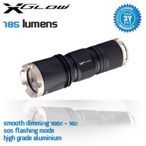 iBood - Xglow High Grade Aluminium zaklamp met Cree XP-E LED en 185 lumen iBood - Xglow High Grade Aluminium zaklamp met Cree XP-E LED en 185 lumen