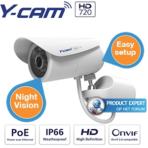 iBood - Y-Cam HD 720 2nd Gen - Beveiligingscamera voor binnen of buiten gebruik iBood - Y-Cam HD 720 2nd Gen - Beveiligingscamera voor binnen of buiten gebruik