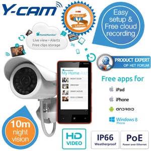iBood - Y-cam HomeMonitor HD Pro – Outdoor WiFi Security Camera met gratis Cloud Recording iBood - Y-cam HomeMonitor HD Pro – Outdoor WiFi Security Camera met gratis Cloud Recording