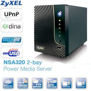 iBood - ZyXEL 2-bay NAS en Media Server NSA320 met 3x USB 2.0 en Gigabit Ethernet! iBood - ZyXEL 2-bay NAS en Media Server NSA320 met 3x USB 2.0 en Gigabit Ethernet!