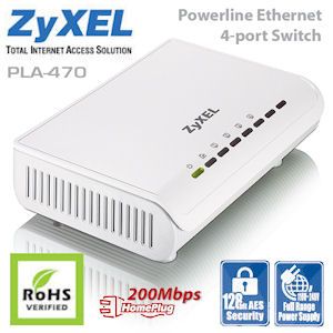 iBood - ZyXEL PLA-470 200Mbps Powerline Ethernet 4-port Switch iBood - ZyXEL PLA-470 200Mbps Powerline Ethernet 4-port Switch