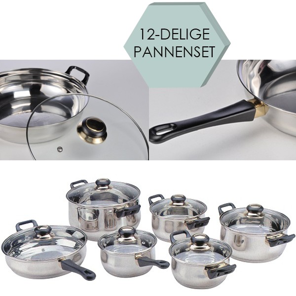 iChica - 12-Delige Kitchen Design Pannenset iChica - 12-Delige Kitchen Design Pannenset