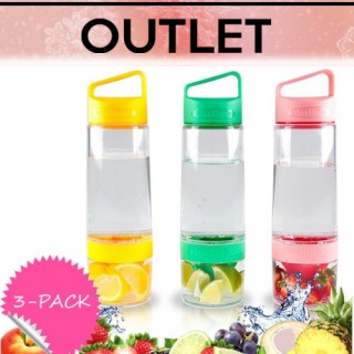 iChica - 3-Pack Fruitwaterflessen iChica - 3-Pack Fruitwaterflessen