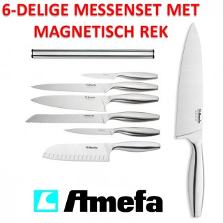 iChica - Amefa Praxos 6-Delige Messenset Plus Messenrek iChica - Amefa Praxos 6-Delige Messenset Plus Messenrek