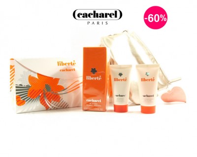 iChica - Cacharel Libert&eacute; set met 50 ml EDT,  bodylotion, shower gel en toilettas