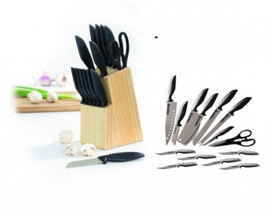 iChica - Complete 15-delige diamant geslepen titanium messenset inclusief blok van Maxx Cuisine. IJzersterk, vederlicht en vlijmscherp! iChica - Complete 15-delige diamant geslepen titanium messenset inclusief blok van Maxx Cuisine. IJzersterk, vederlicht en vlijmscherp!