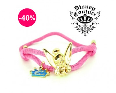 iChica - Disney Couture Tinkerbell zijdekoord armband met bedel