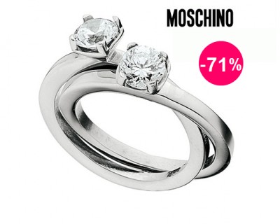 iChica - Dubbele ring met kristallen van Moschino - 68% korting iChica - Dubbele ring met kristallen van Moschino - 68% korting