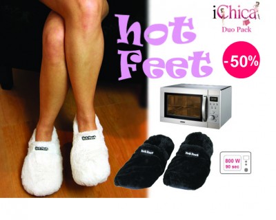 iChica - Duo Pack Hot Feet magnetronsloffen voor heerlijk warme voeten iChica - Duo Pack Hot Feet magnetronsloffen voor heerlijk warme voeten