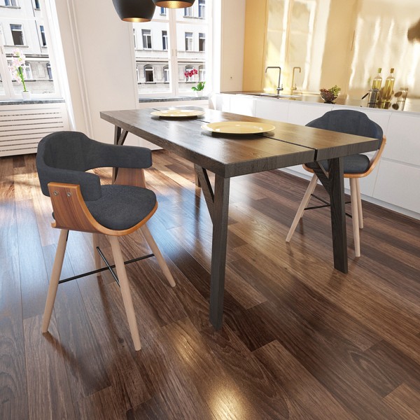 iChica - Eetkamerstoelen Met Gebogen Hout (Twee Stuks) iChica - Eetkamerstoelen Met Gebogen Hout (Twee Stuks)