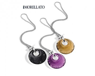 iChica - Elegante Morellato "Bali" Collier Met Drie Verwisselbare Hangers Van Amethyst