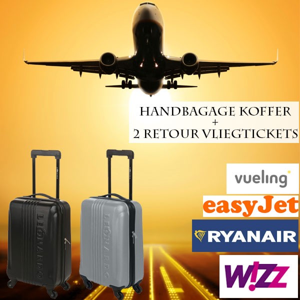iChica - Handbagage Koffer + 2 Retour Vliegtickets iChica - Handbagage Koffer + 2 Retour Vliegtickets