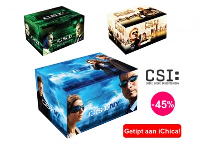 iChica - Kies jouw favoriete CSI Box (seizoen 1-5) met 45% korting! iChica - Kies jouw favoriete CSI Box (seizoen 1-5) met 45% korting!