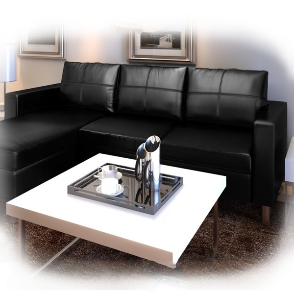 iChica - Kunstlederen 3-Zitsbank Met Chaise Longue iChica - Kunstlederen 3-Zitsbank Met Chaise Longue