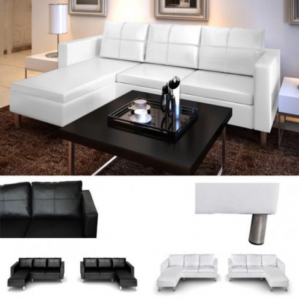 iChica - Leren 3-Zitsbank Met Chaise Longue iChica - Leren 3-Zitsbank Met Chaise Longue