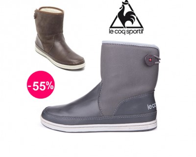 iChica - Leren Le Coq Sportif enkellaarzen gevoerd met vacht - 55% korting