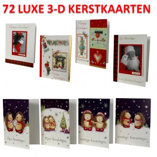 iChica - Luxe 3-D Kerstkaarten (72 stuks)