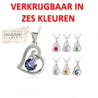iChica - Luxe Collier Met Swarovski Elements Hartjes Hanger iChica - Luxe Collier Met Swarovski Elements Hartjes Hanger