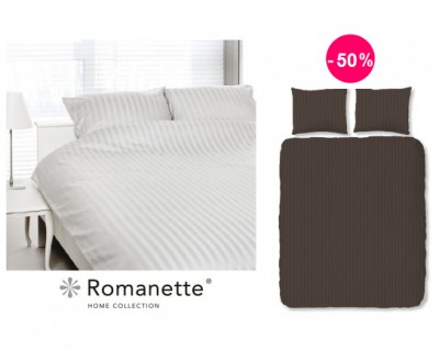 iChica - Luxe Romanette Satijn Streep dekbedovertrekset in 6 kleuren (45% korting)