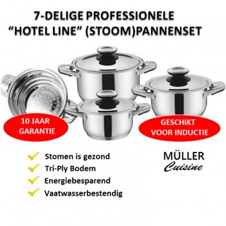 iChica - Müller Cuisine 7-Delige Stoompannenset iChica - Müller Cuisine 7-Delige Stoompannenset