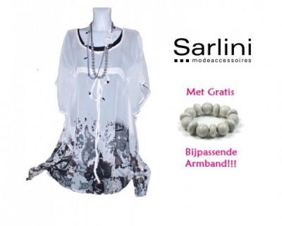 iChica - Maak je beach-outfit af met deze zomerse kaftan van Sarlini, vandaag met gratis bijpassende Sarlini armband ter waarde van â¬7,95!