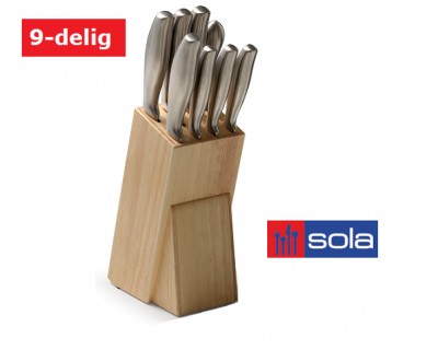 iChica - Mooi cadeau voor Vaderdag of natuurlijk voor jezelf! Een compleet 9-Delig RVS Messenblok van Sola! iChica - Mooi cadeau voor Vaderdag of natuurlijk voor jezelf! Een compleet 9-Delig RVS Messenblok van Sola!