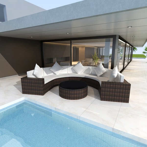 iChica - Polyrattan Loungeset Halfrond