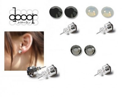 iChica - Prachtige set met drie paar Dooor oorstekers met Swarovski Crystals in drie verschillende kleuren! iChica - Prachtige set met drie paar Dooor oorstekers met Swarovski Crystals in drie verschillende kleuren!