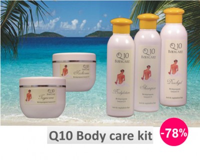 iChica - Q10 Body Care Kit met dag-, nachtcreme, bodylotion, douchegel en shampoo