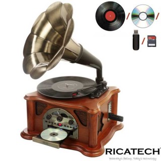 iChica - Ricatech Grammofoon 5-in-1 Muziekspeler iChica - Ricatech Grammofoon 5-in-1 Muziekspeler