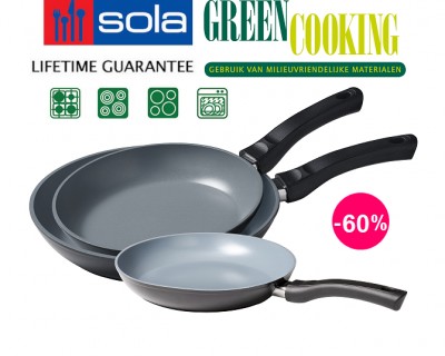 iChica - Sola 3-delige aluminium koekenpannenset met keramische anti-aanbaklaag iChica - Sola 3-delige aluminium koekenpannenset met keramische anti-aanbaklaag
