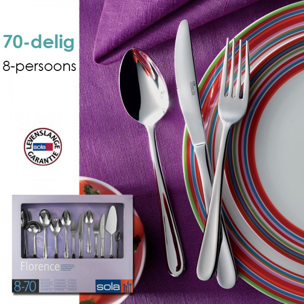 iChica - Sola Florence 70-Delige Bestekset Voor 8 Personen iChica - Sola Florence 70-Delige Bestekset Voor 8 Personen