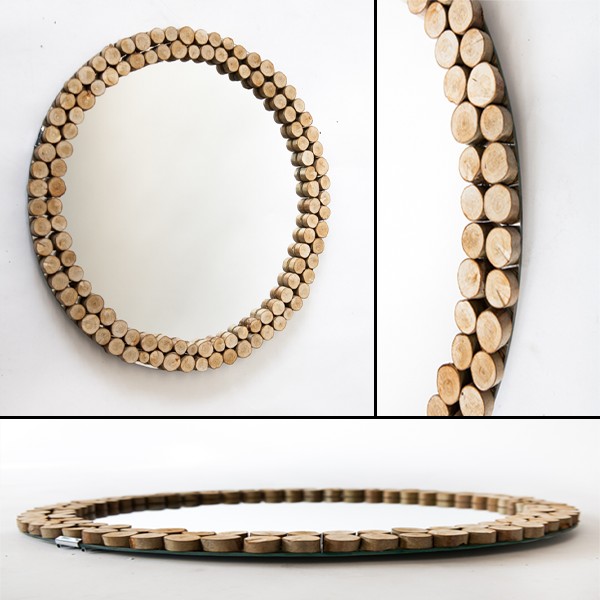 iChica - Spiegel Houten Schijfjes iChica - Spiegel Houten Schijfjes