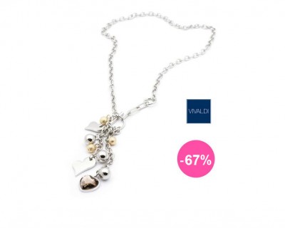 iChica - Stijlvol gerhodineerd bijoux collier met charms van Vivaldi (67% korting) iChica - Stijlvol gerhodineerd bijoux collier met charms van Vivaldi (67% korting)
