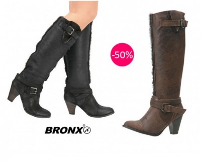 iChica - Stijlvolle hoge leren Bronx Tune laarzen met voering van schapenvacht iChica - Stijlvolle hoge leren Bronx Tune laarzen met voering van schapenvacht