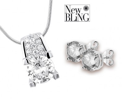 iChica - Stijlvolle Sterling zilveren sieradenset met zirkonia's van New Bling