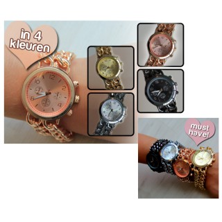 iChica - Trendy Horloge met Schakelarmband iChica - Trendy Horloge met Schakelarmband