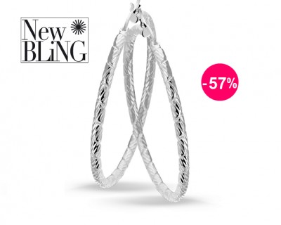 iChica - Trendy New Bling creolen van Sterling zilver - 57% korting iChica - Trendy New Bling creolen van Sterling zilver - 57% korting