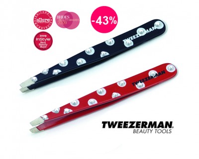 iChica - Tweezerman Polka Dot Swarovski Pincet in Zwart of Rood iChica - Tweezerman Polka Dot Swarovski Pincet in Zwart of Rood