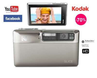 iChica - Ultraslanke zilveren Kodak Slice camera met touchscreen iChica - Ultraslanke zilveren Kodak Slice camera met touchscreen