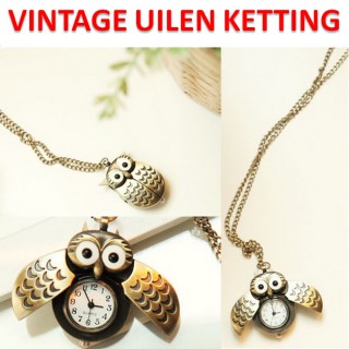 iChica - Vintage Uilen Klokketting iChica - Vintage Uilen Klokketting